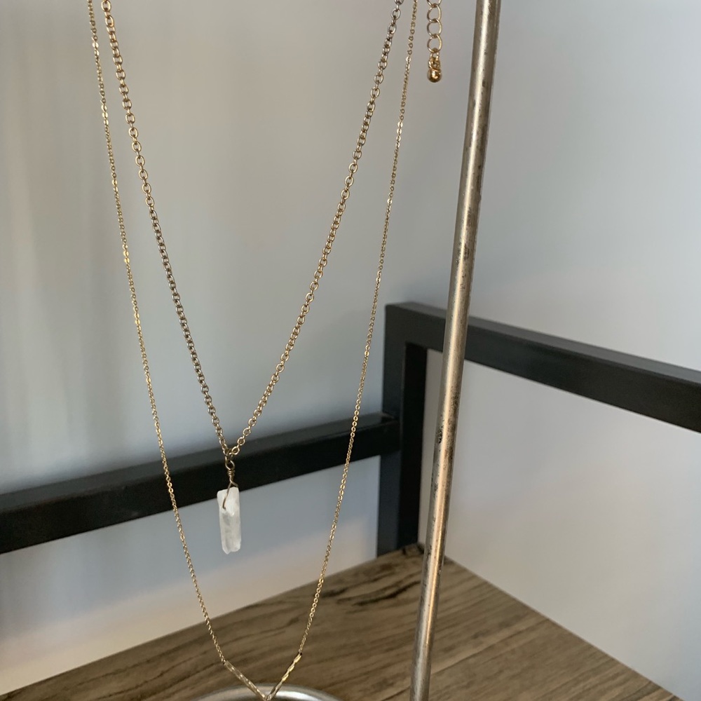 Crystal and Gold double necklace